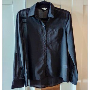 Aerpostale Sheer Button Up | Black | Size S